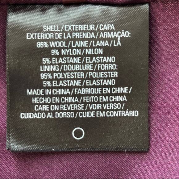 Elie Tahari Ruffle Wool Blend Sheath Dress Size 8 Purple Sleeveless Zip Front - Picture 13 of 14